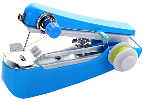 Mini Tragbare Elektrische Nähmaschine, Schnell Nähende Handnähmaschine Tragbares Handgerät für Kleidung, Vorhänge, Stahlmaterial, Blau | Tragbare elektrische Nähgerät, Kleidung Vorhänge Reparatur