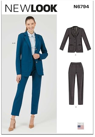 New Look Schnittmuster UN6794A Damenjacke und Hose A (36-38-40-42-44-46-48)