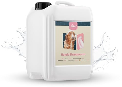 nimo® Hundschampo känsligt | utan dofter och pH-neutralt med kollagen | för alla hundraser och känsliga, allergiska hundar | för bättre kambarhet och glänsande päls, 100 % djurlivsfri