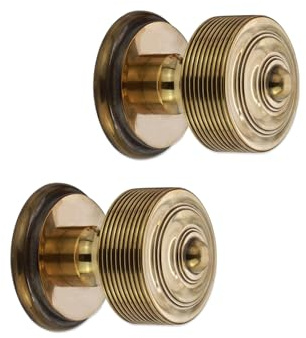 Infinity Decor Türknauf-Set, rund, massives Messing, 55 mm, antikes Messing-Finish, für Innen- und Außentüren