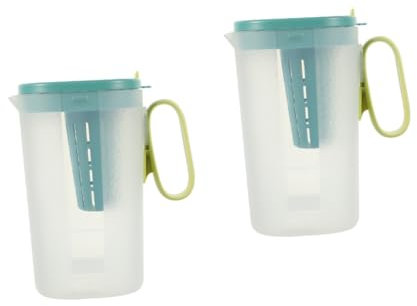 Cabilock 2St Flasche kaltes Wasser mit Deckel trinken Wasserkrug mit Henkel Eissaft Kaltwasserkrug Tasse the office mug bierbecher Wasserbehälter für die Küche Früchtetee pp Green