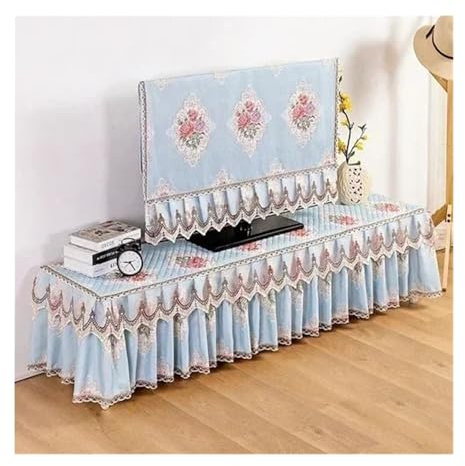 RVIFY TV cubierta 1pcs Simple Fabric Rectangular TV Cabinet Cover Hanging LCD TV Cover Household TV Curved Dust Cover Cloth TV Covers Outdoor(Color01,40x220x40cm Desk)