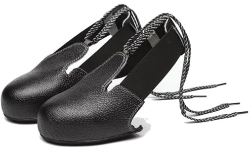 Tuwyii Cubrezapatos de Seguridad, Protector Calzado Industrial, Protectores Cuero PU para Zapatos, Protector de Puntera Acero, Fundas Universales para Zapatos,para El Lugar De Trabajo De La Industria