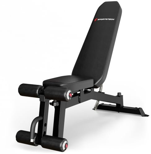 Sportstech Hantelbank BRT700 für Zuhause, 21in1 Schrägbank & Flachbank mit Bankdrücken, 360 kg Belastung, Rückentrainer, bench press, Krafttraining, Ganzkörper, Home Gym, Multifunktionsbank