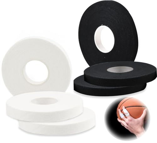 Finger Tape for Injury Protect 6Rolls 0.8cmx13.7m Climbing Rock Football Judo Volleyball BJJ Brazilian Jiu Jitsu Weightlifting Thumb Support Strong Adhesive Strap for Sports Basketball Physio Prevent