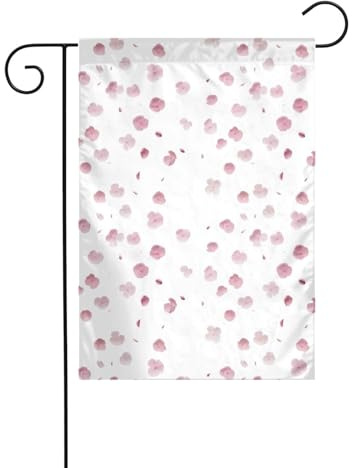YYHHAOFA Magnifique drapeau de jardin à motif pétales de cerisier 30,5 x 45,7 cm pour jardin, terrasse, balcon