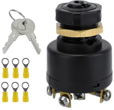 Interrupteur d'allumage pour bateaux 6 vis 3 positions avec 2 clés pour inboards, outboards, bateaux motorisés, démarreurs, interrupteur de remplacement