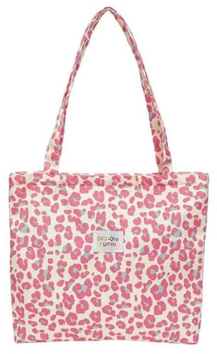 JUKOTA Borsa Tela Stampa leopardata, Tote Bag, Shop Art Borsa di Cotone 36x38.5cm, Shopper in Tela, Borsa Canvas, per Sposa Damigella, Idea Regalo Donna Mamma, Compleanni, Matrimonio