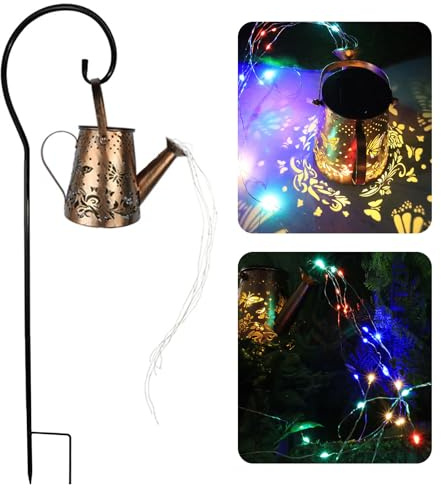Annaffiatoio solare a forma di farfalla, annaffiatoio solare con cascata n – annaffiatoio a farfalla solare per terrazza, cortile, sentiero