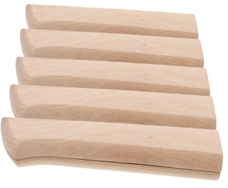 ERINGOGO 5 Pairs Wooden Knife Handles for Kitchen Repair Wood Replacement Grips for Chopping and Cutting Non-Slip Sturdy Construction Easy Installation Multipurpose Kitchen Tool Accessories