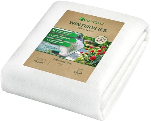 Covello Voile d'Hivernage pour Plantes et Cultures 15m x 1,6m Blanc 50g/m² | Voile Hivernage Exterieu 24m² Protection UV, Perméable à l'eau, Respirante, Protection Contre le Gel et les Nuisibles