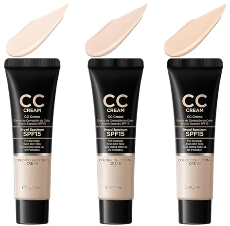 3 Pièces Cc Crème,Correcteur Et Contouring Cc Cream,Longue Tenue Creme Teintée Visage,Résistant À L'eau,Pour Un Teint Naturel Et Uniforme,Convient À Différents Types De Peau