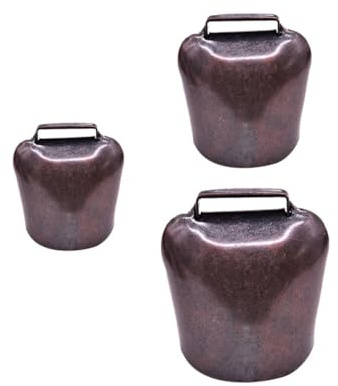 ULTECHNOVO Campane e Campanelle per Animali 2 Pezzi in Bronzo Rosso per Bestiame Campanelli da Appendere Suono Forte per Allevatori