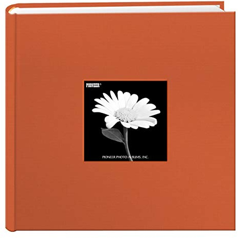 Fabric Frame Cover Photo Album 200 Pockets Hold 4x6 Photos, Tangerine Orange