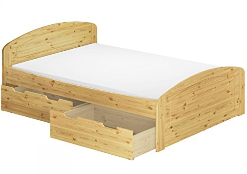 Erst-Holz®Funktionsbett Doppelbett Bettkasten Federholzrahmen Matratze 140x200 Seniorenbett 60.50-14 MFS