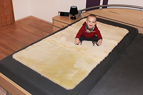 Cordero techo percutánea curtida de piel de cordero, piel de oveja, beige, 80 x 160 cm