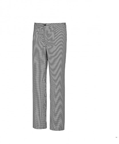 BP Gourmet 1353-910-33 Koch-/ Bäckerhose - Gummizug am Rücken - Reine Baumwolle - Normale Passform - Größe: 42 - Farbe: schwarz-weiß Pepita