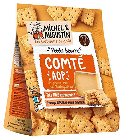 MICHEL & AUGUSTIN Biscotti al burro con formaggio Comte e pepe, 100 g