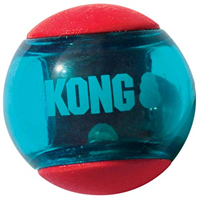 Kong – Squeezz Action Ball, Rot – Interaktives, Quietschendes Apportierspielzeug mit Mehrfachen Texturen – Für Große Hunde…
