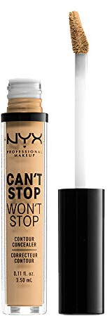 NYX Professional Makeup Can't Stop Won't Stop Contour Concealer - wasserfester flüssiger Abdeckstift, Kaschieren & Highlighten, 3, 5 ml, True Beige 08