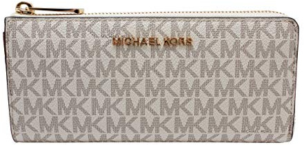 Jet Set Large Three Quarter Zip Wallet Vanilla Signature