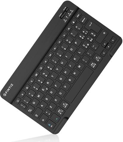 FINTIE 10 Wireless Bluetooth Tastiera per iOS (iPad 10.2, iPad Pro, iPad Air) e Android (Samsung Galaxy Tab S6 Lite, A7, Tab E, S5e, Tab A/Lenovo/Huawei Tablet), Layout Italiano, Nero