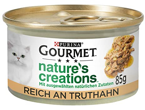 Gourmet Nature's Creation Katzennassfutter in Gelee naturbelassen, Truthahn, 12er Pack (12 x 85g)