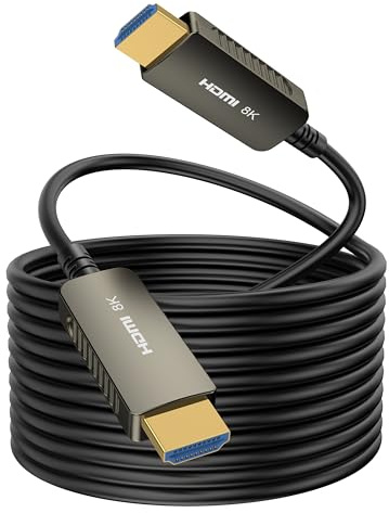 SOEYBAE Câble HDMI Fibre Optique 20m, 8K HDMI 2.1 Fibre Haute Vitesse Câble Supporte 8K@60Hz,48Gbps,Compatible with Blu-Ray,Xbox,TV 4K Ultra HD (20M)