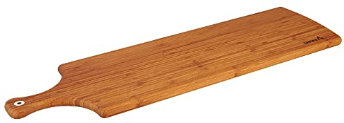 smokemax® XL serveringsbräda mörk bambu (ca 75 x 22 x 2 cm), skärbräda, designbräda av naturligt bambuträ (100 % oljad med naturlig oljelja)