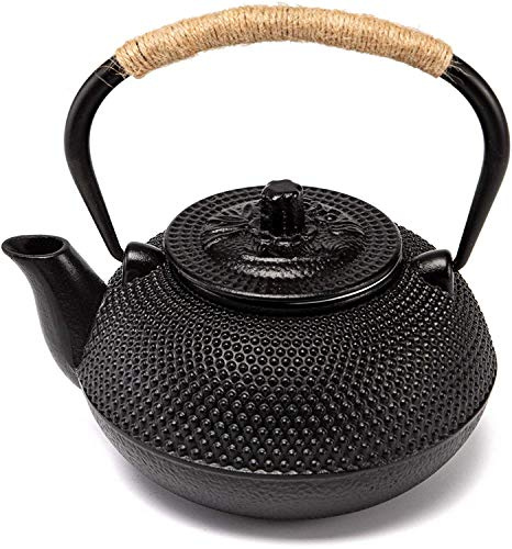 suyika Japanische Tetsubin-Teekanne aus Gusseisen, Teekessel mit Edelstahl-Teesieb für den Herd, sicher beschichtet mit emaillierter Innenseite, 900 ml