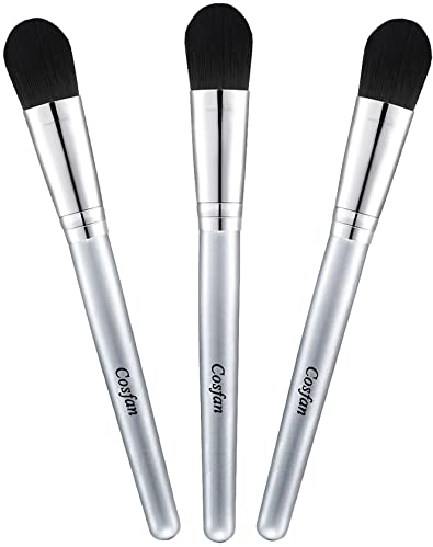 Pennelli per maschera facciale, Pennello per miscelazione con applicatore di fango a punta piatta, Pennello cosmetico preciso con setole sintetiche, Pennelli argentati per maschera, 3 pezzi