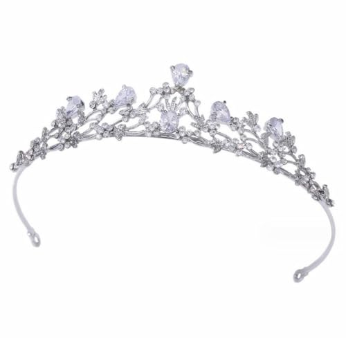 KOMUNJ Krone Damen, Braut Diadem Krone Strass Tiara Krone Kristall Hochzeit Tiara, Prinzessin Krone, Diadem Tiara, Kristall Diadem, für Hochzeit, Karneval, Mottoparty, Festzüge, Party, Zirkon