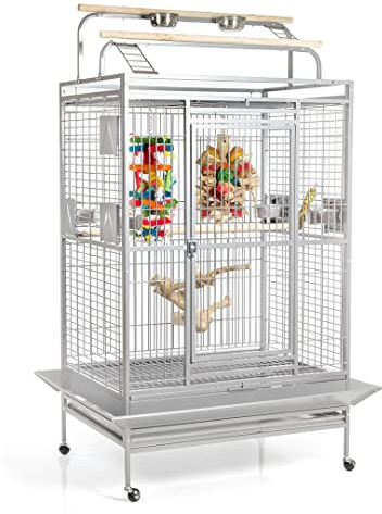 Montana Cages | Castell Nova Play - Platinum | XXL Papageienkäfig | 120 x 95 x 196 cm
