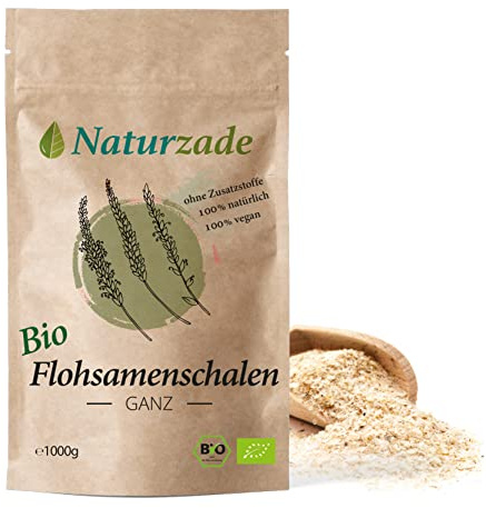 Flohsamenschalen Bio 1kg Naturzade Hochwertiges Rohkostqualität 99% Reinheit, Indische Premium Qualität
