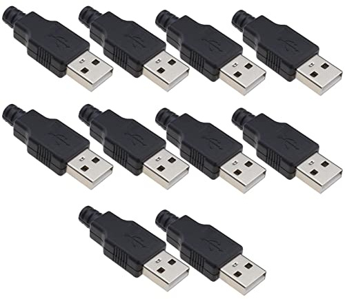 eMagTech 10er Set USB Typ A 4 Pin Stecker Adapter DIY USB Stecker Zubehör