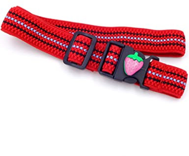 Kiench Jungen Elastisch Verstellbar Gürtel Kinder Stretchgürtel mit Plastikschnalle Rot Erdbeere EU Taillenumfang 35cm-70cm = Gesamtlänge 70cm