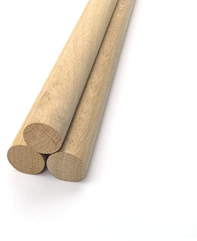 European Oak Dowel - 1m Long (25.4mm 1 - Pack of 3)