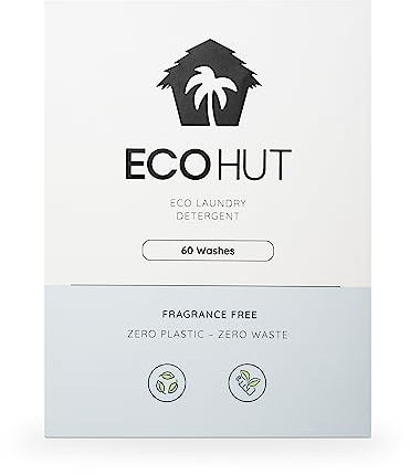 EcoHut Laundry Sheets Detergent Strips - Fragrance Free - Laundry Detergent Sheets UK - Non Bio Detergent
