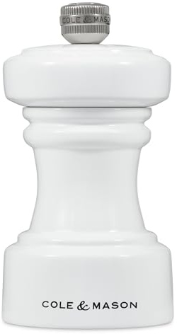 Cole & Mason Hoxton Pfeffermühle, Präzisions+Carbon-Mechanismus, kompakte Pfeffermühle mit verstellbarem Mahlwerk, Buchenholz, 104 mm, Gewürzmühle