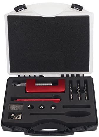 Kettenbrecher-Kettennietwerkzeug-Set, 12-teiliges Universal Motorrad-Kettenentfernungswerkzeug Motorrad-Kettenschneider-Brecher-Nietwerkzeug-Set mit Aufbewahrungsbox für ATV Dirt Bike