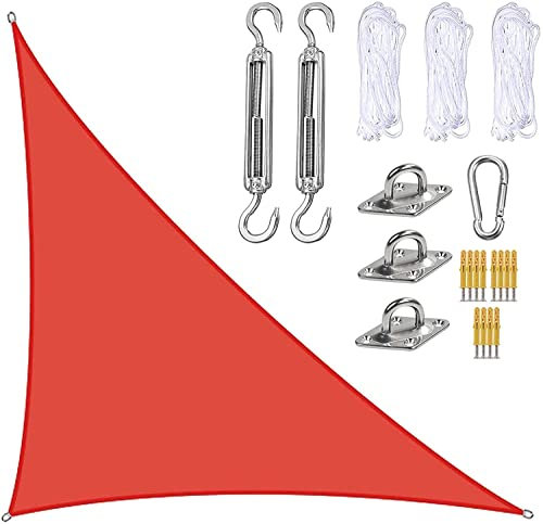 Voile d'ombrage Voile D'Ombrage,Voile Dombrage Triangulaire,Voile De Soleil Triangulaire, Résistant À l'eau Et Au Soleil, Bloque 95% des Rayons UV, Corde De Fixation Incluse. (Color : Orange, Size