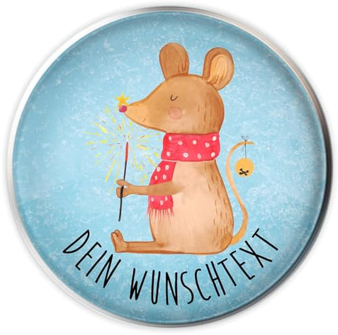 Mr. & Mrs. Panda Stöpsel Waschbecken Maus Weihnachten - Personalisierte Geschenke, Personalisierung, Weihnachtsmotiv, Abfluss Stopfen, Frohe, Wunschtext, Selbst Gestalten, Weihnachtsgruß, Mäuschen