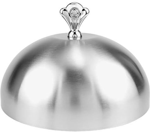 10.2 Inch Stainless Steel Food Tent Cover | Basting Cover, Cheese Melting Dome, Serving Plate Dish Dome, For Steak Butter Dessert, Silver