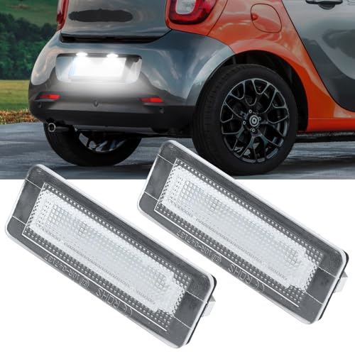 AUTOXBERT 2 x LED Kennzeichenbeleuchtung Für Mercedes Benz Smart Fortwo W451 W450 Direkter Ersatz ohne Fehler LED Nummernschildbeleuchtung