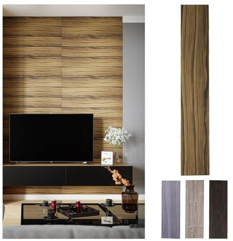 MDEKOR Wandpaneele Holz 16,7x100 cm | XPS 3D Wandverkleidung in Holzoptik | 24 Stück = 4 m² 01T | Paneele 4 mm dick | Dekorative Platten aus Porystyrol für Innenräume