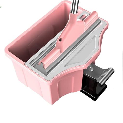 Valcla Mocio Mocio in Spugna Non Lavabile a Mano in Acciaio Inossidabile con Pedale, Tipo Acqua, Assorbente for Uso Domestico, mocio for Pavimenti(Rosa)