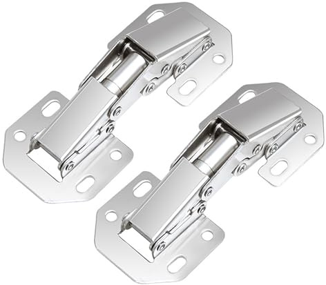 Generic 2 Pack Soft Close 90 Degree Kitchen Cabinet Hinges, Silver, Zinc Finish, Cold Rolled Steel, Concealed Mount