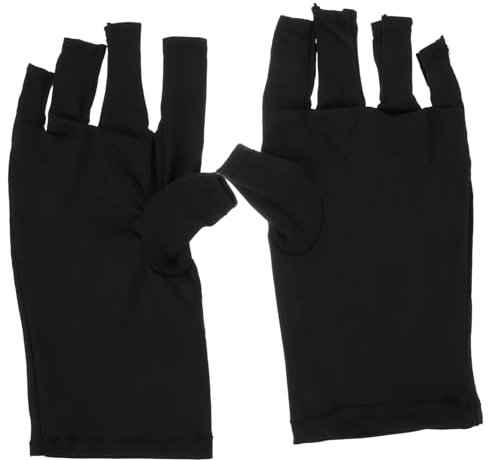 FOYTOKI 2pairs Nail Art Uv Gloves Gel Nails Protection Comfortable Elastic Manicure Gloves