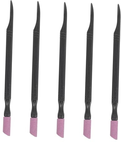 LOORGVEL 5 Stück Nagelstiftwerkzeug Doppelkopf Schleifstift Nagelhautentferner Nagelpflege Maniküre Polierwerkzeug für Glatte Nägel Nagelzubehör Nageldesigner
