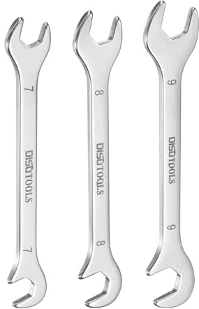 QUARKZMAN Set Chiave Aperta Super Sottile 7/8/9mm Metrica Doppia Estremità Aperta 30Cr13 Acciaio Inossidabile Chiave Con Estremità Aperta Angolata A 15° E 75° Auto Progetti Domestici